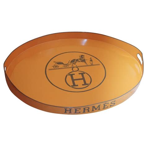 vintage orange hermes serving tray|hermes wicker tray.